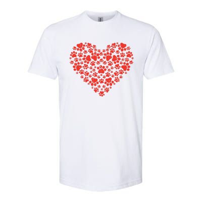 Paw Print Heart Cute Valentines Day Dog Cat Lover Owner Gift Softstyle® CVC T-Shirt