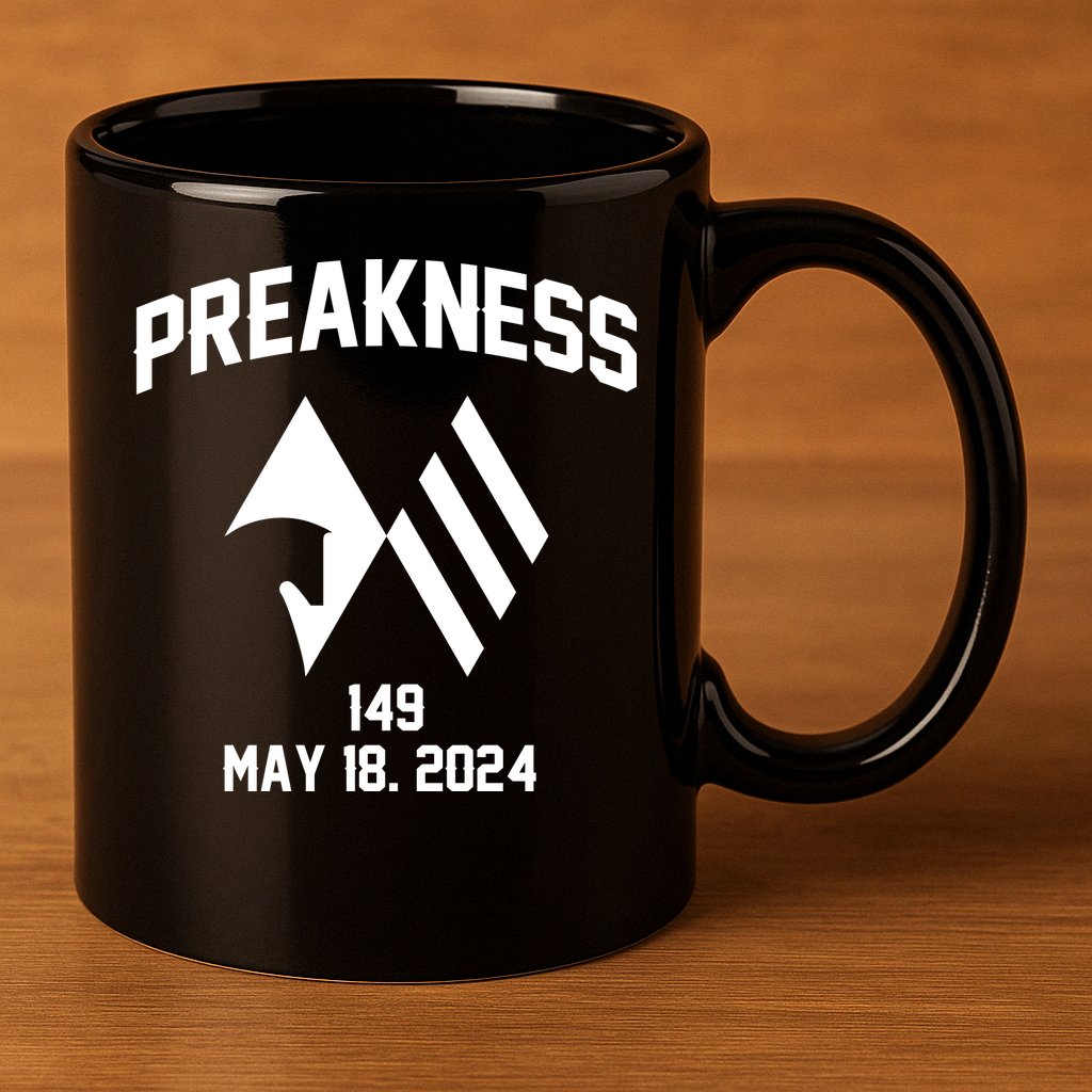 Preakness Perfection: Horse Racing Artistry In Every Design 11oz C Handle Ceramic Mug