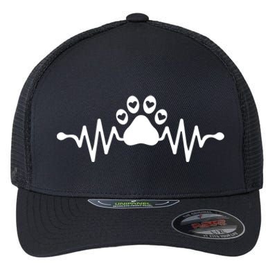 Purple Pawprint Heartbeat Hearts Veterinarian Vet Student Gift Flexfit Unipanel Trucker Cap