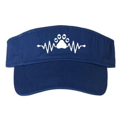 Purple Pawprint Heartbeat Hearts Veterinarian Vet Student Gift Valucap Bio-Washed Visor