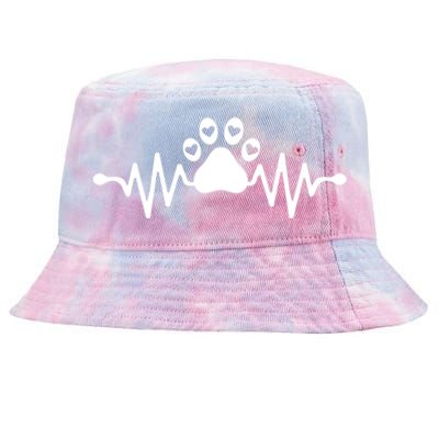 Purple Pawprint Heartbeat Hearts Veterinarian Vet Student Gift Tie-Dyed Bucket Hat