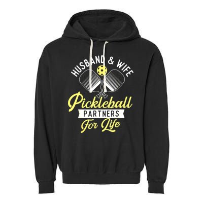 Player Pickleballers Husband & Wife Couple Pickleball Gift For Fan Garment-Dyed Fleece Hoodie