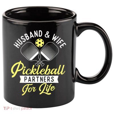 Player Pickleballers Husband & Wife Couple Pickleball Gift For Fan 11oz C Handle Ceramic Mug