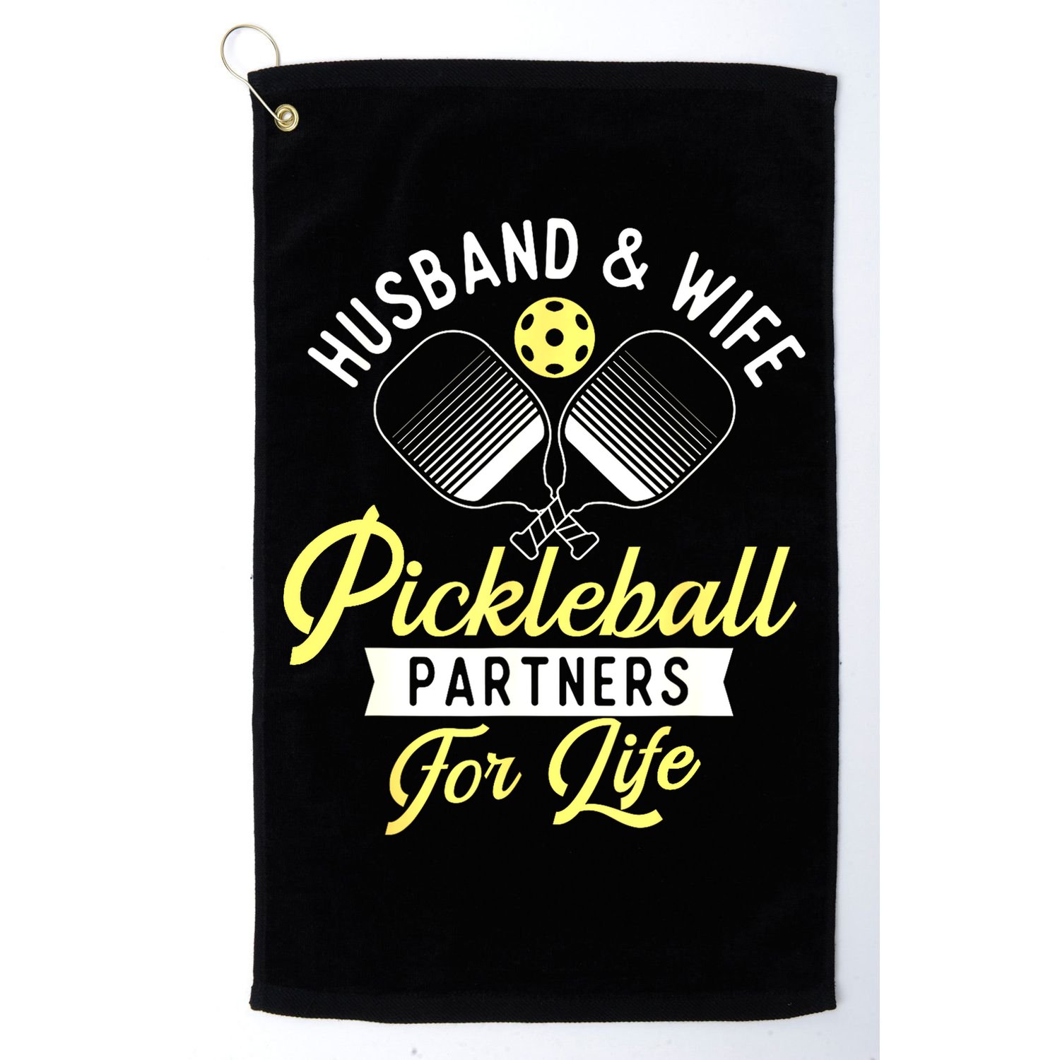 Player Pickleballers Husband & Wife Couple Pickleball Gift For Fan Golf Towel