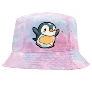 Penguin Party Happy And Excited Cartoon Penguin Chick Tie-Dyed Bucket Hat