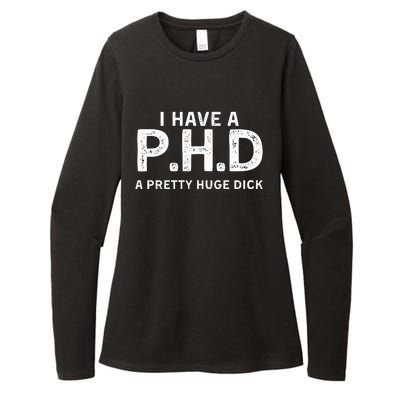 PHD Pretty Huge Dick | Funny Sexual Joke Gift Womens CVC Long Sleeve Shirt