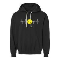 Pickleball Player Heartbeat EKG Pulse Whiffle Ball Game Garment-Dyed Fleece Hoodie