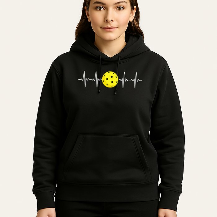Pickleball Player Heartbeat EKG Pulse Whiffle Ball Game Hoodie