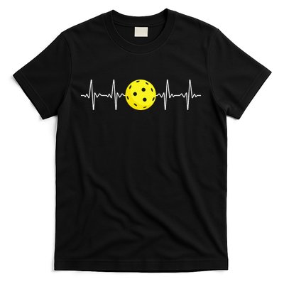 Pickleball Player Heartbeat EKG Pulse Whiffle Ball Game T-Shirt