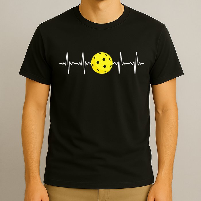 Pickleball Player Heartbeat EKG Pulse Whiffle Ball Game T-Shirt