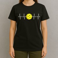 Pickleball Player Heartbeat EKG Pulse Whiffle Ball Game T-Shirt