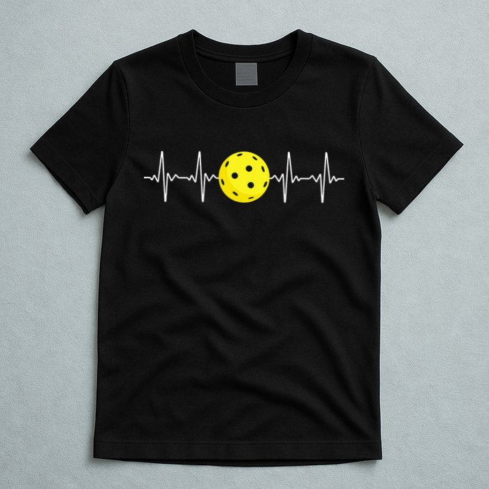 Pickleball Player Heartbeat EKG Pulse Whiffle Ball Game T-Shirt
