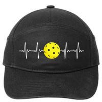 Pickleball Player Heartbeat EKG Pulse Whiffle Ball Game 7-Panel Snapback Hat