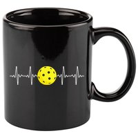 Pickleball Player Heartbeat EKG Pulse Whiffle Ball Game 11oz C Handle Ceramic Mug