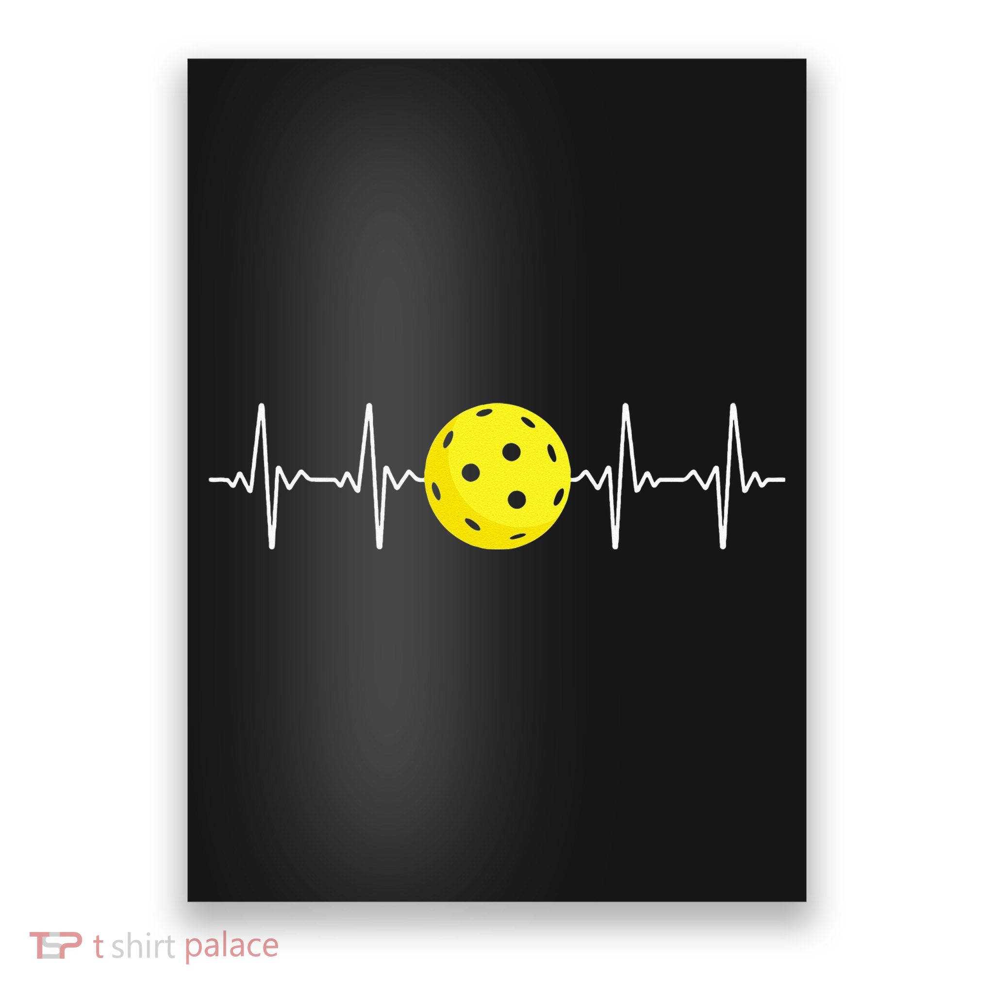 Pickleball Player Heartbeat EKG Pulse Whiffle Ball Game Poster