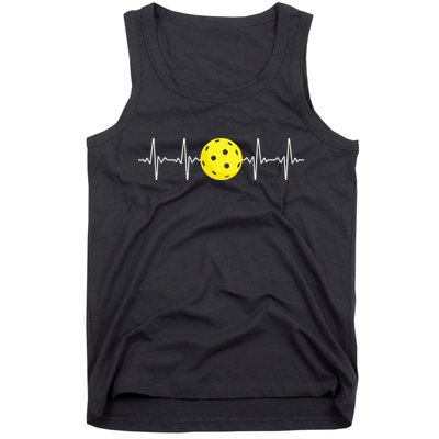 Pickleball Player Heartbeat EKG Pulse Whiffle Ball Game Tank Top