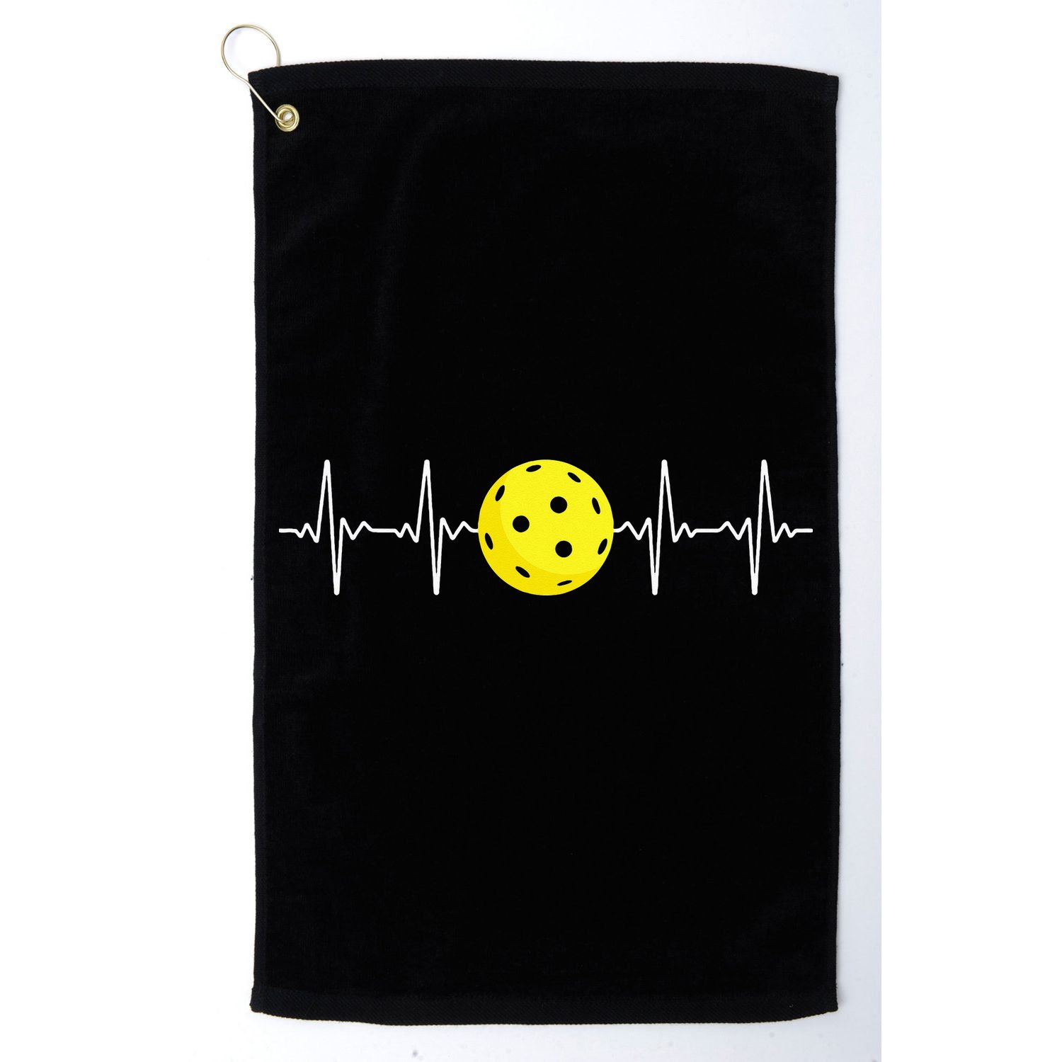 Pickleball Player Heartbeat EKG Pulse Whiffle Ball Game Golf Towel
