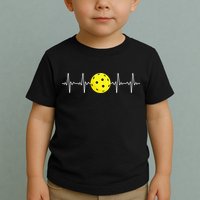 Pickleball Player Heartbeat EKG Pulse Whiffle Ball Game Toddler T-Shirt