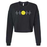 Pickleball Player Heartbeat EKG Pulse Whiffle Ball Game Cropped Pullover Crew
