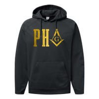 Pha Prince Hall Mason Freemason Masonic Square & Compass Performance Fleece Hoodie