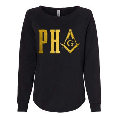 Pha Prince Hall Mason Freemason Masonic Square & Compass Womens California Wash Sweatshirt