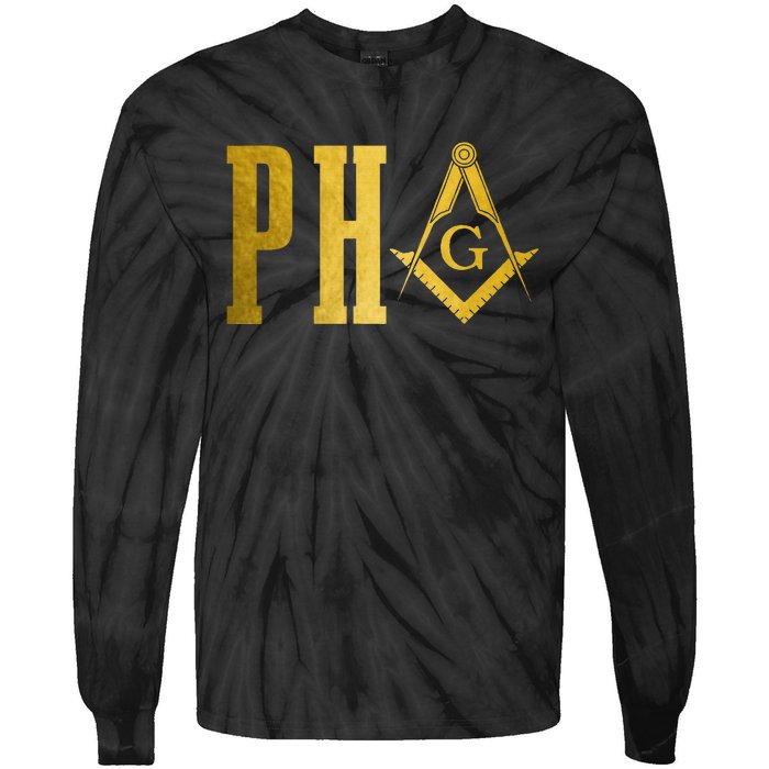 Pha Prince Hall Mason Freemason Masonic Square & Compass Tie-Dye Long Sleeve Shirt