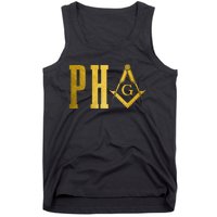 Pha Prince Hall Mason Freemason Masonic Square & Compass Tank Top