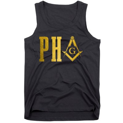 Pha Prince Hall Mason Freemason Masonic Square & Compass Tank Top