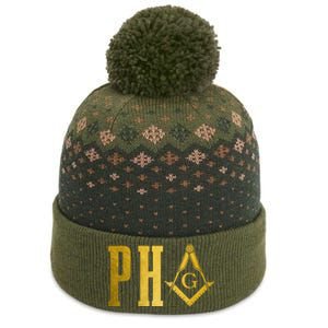 Pha Prince Hall Mason Freemason Masonic Square & Compass The Baniff Cuffed Pom Beanie