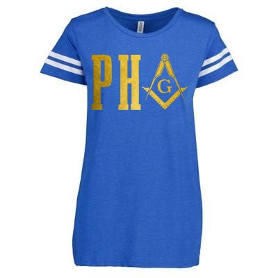 Pha Prince Hall Mason Freemason Masonic Square & Compass Enza Ladies Jersey Football T-Shirt