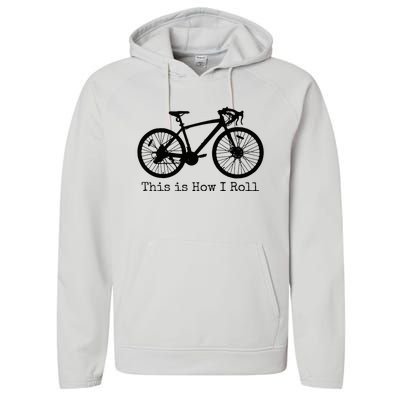 Pedal Power Hilarious Cycling Road Bike Design Performance Fleece Hoodie