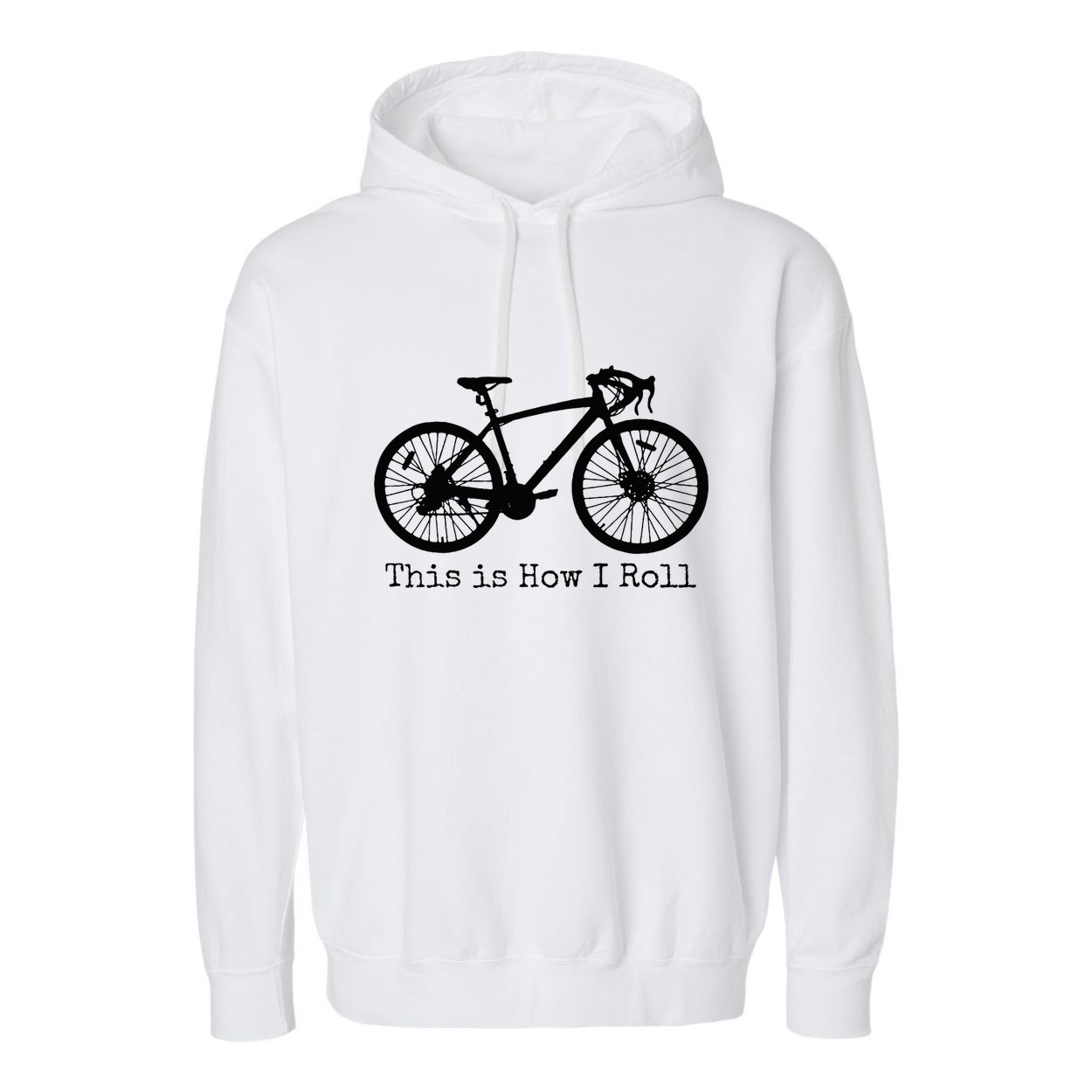 Pedal Power Hilarious Cycling Road Bike Design Garment-Dyed Fleece Hoodie