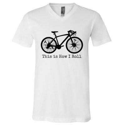 Pedal Power Hilarious Cycling Road Bike Design V-Neck T-Shirt