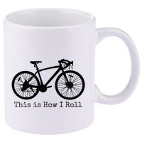 Pedal Power Hilarious Cycling Road Bike Design 11oz C Handle Ceramic Mug