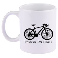 Pedal Power Hilarious Cycling Road Bike Design 11oz C Handle Ceramic Mug