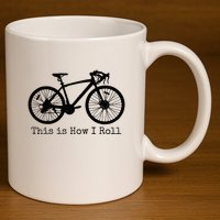 Pedal Power Hilarious Cycling Road Bike Design 11oz C Handle Ceramic Mug