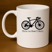 Pedal Power Hilarious Cycling Road Bike Design 11oz C Handle Ceramic Mug
