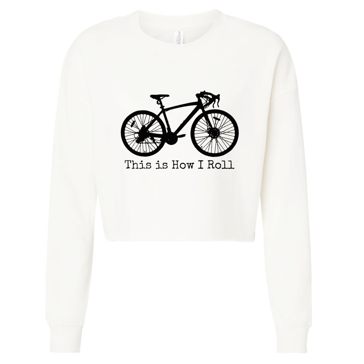 Pedal Power Hilarious Cycling Road Bike Design Cropped Pullover Crew