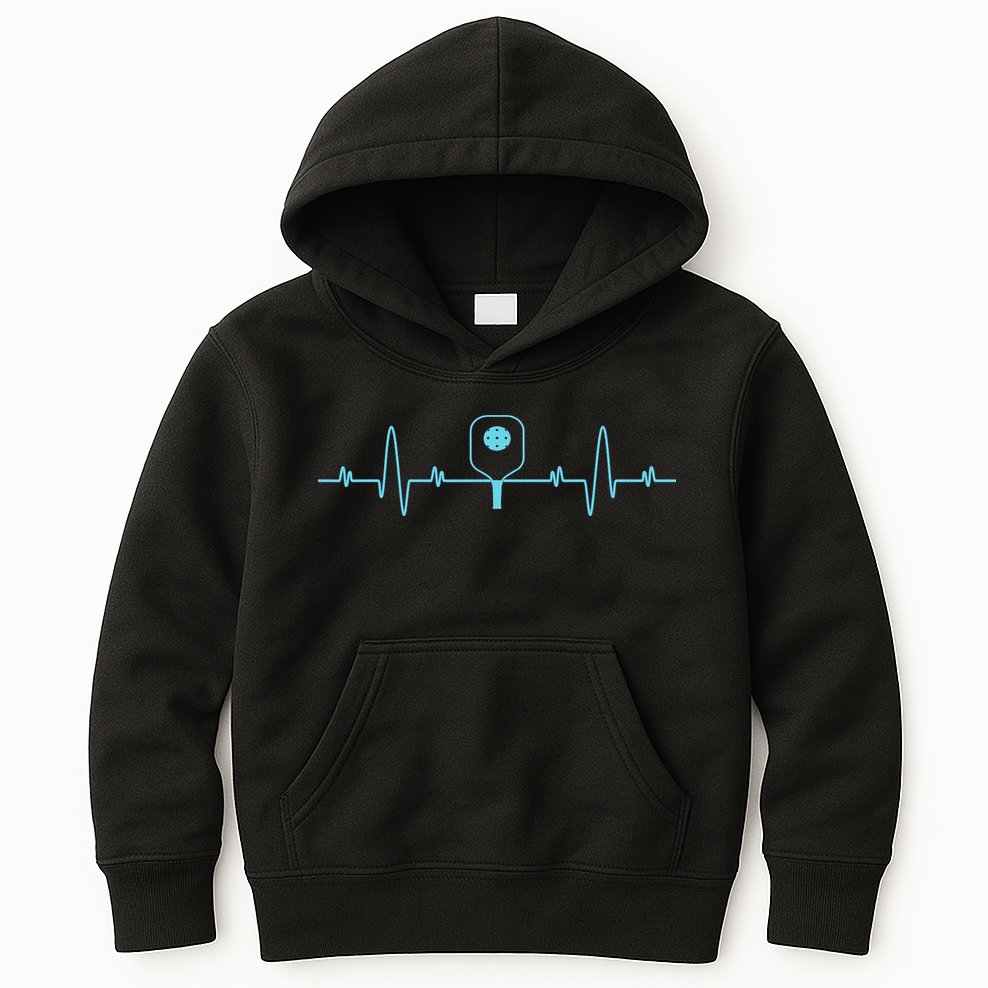 Pickleball Player Heartbea Pickleball Paddle Gifts Kids Hoodie