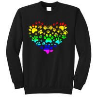 Paw Print Heartbeat Rainbow Inspired Dog Paw print Gifts Sweatshirt