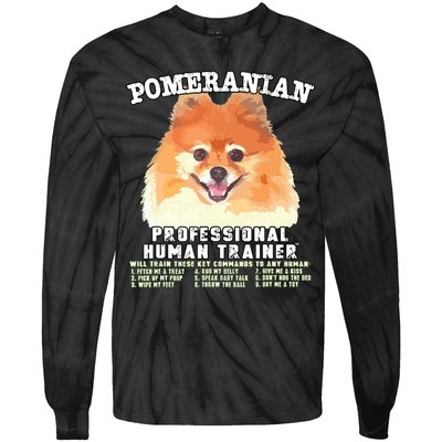 Pomeranian Professional Human Trainer Tie-Dye Long Sleeve Shirt