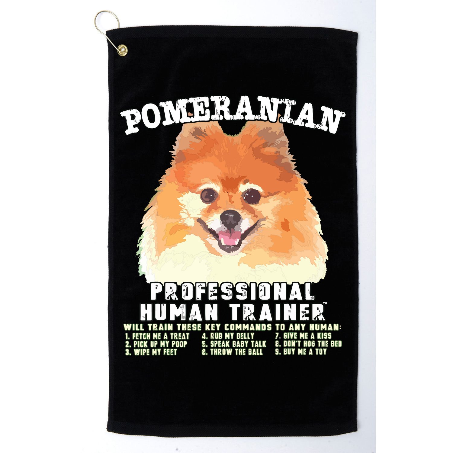 Pomeranian Professional Human Trainer Golf Towel