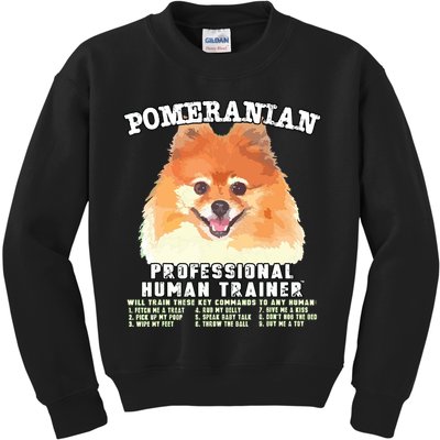 Pomeranian Professional Human Trainer Kids Sweatshirt