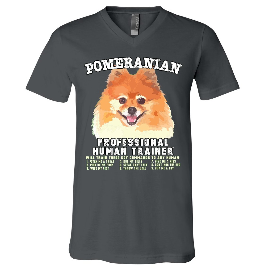 Pomeranian Professional Human Trainer V-Neck T-Shirt