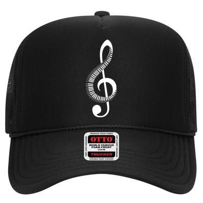 Piano High Crown Mesh Back Trucker Hat