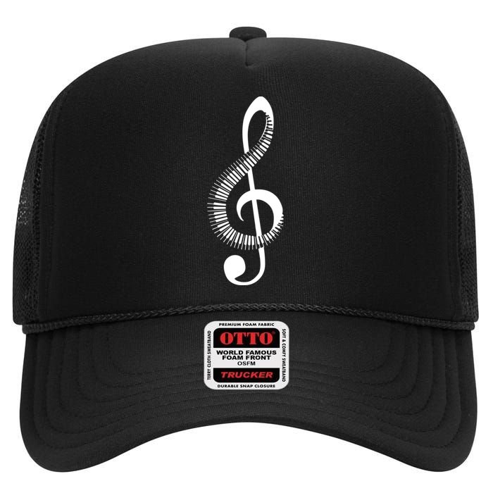 Piano High Crown Mesh Back Trucker Hat