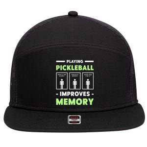 Playing Pickleball Improves Memory Dink Player  7 Panel Mesh Trucker Snapback Hat