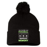 Playing Pickleball Improves Memory Dink Player  Pom Pom 12in Knit Beanie