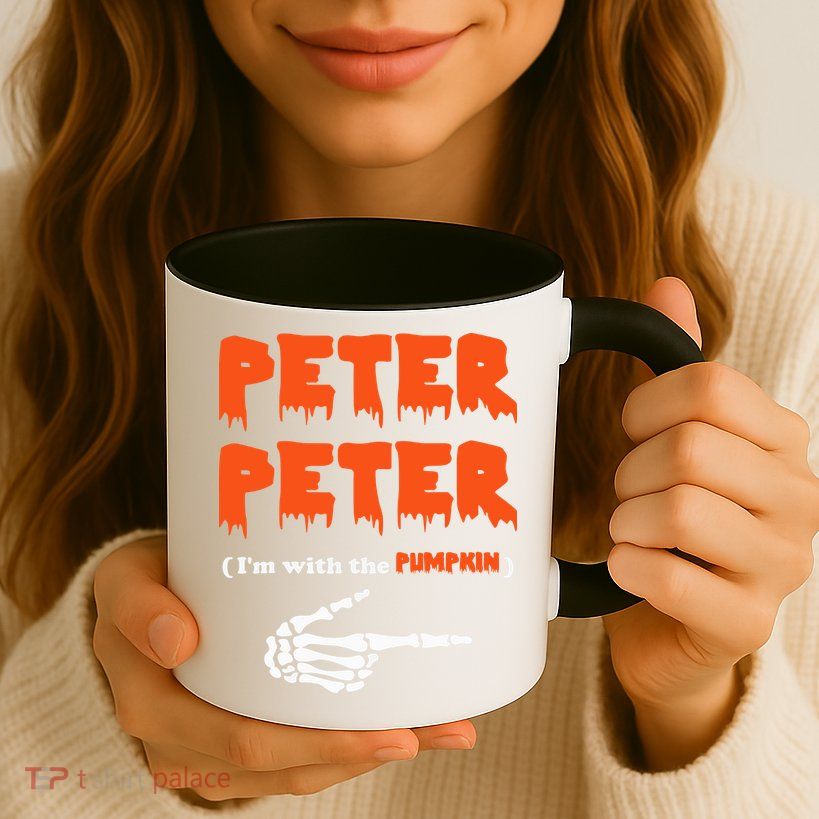Peter Peter I'm With The Pumpkin Skeleton Halloween Mug