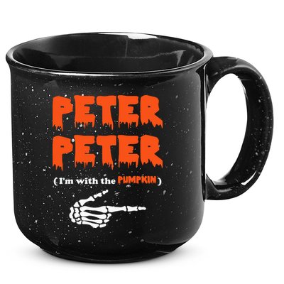 Peter Peter I'm With The Pumpkin Skeleton Halloween 15oz Campfire Ceramic Mug